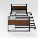 Zinus Ironline Twin Day Bed | Premium Metal Bed Frame, Steel Slats, Roll Out Trundle, Easy Assembly - Single