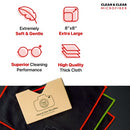 (4 Pack) - Clean & Clear Microfiber EXTRA LARGE [4 Pack] ULTRA PREMIUM QUALITY Lens Cleaning Cloths - Camera Lens, Glasses, Screens, and all Lens.