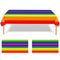 2 Pack Rainbow Table Cloth, Disposable Plastic Rectangular Table Covers, Colorful Table Cloth for Rainbow Party Decorations, Rainbow Table Cloths Rectangular for Birthday and Wedding Party Decoration