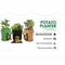 Noveden 5 Packs 7 Gallon Plant Grow Bags with Window Flap, Breathable, Compact and Lightweight, Thickened Non-Woven Fabric, Gardening Plant Containers for Vegetables & Flowers (Brown)