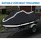 Upgraded Fade and Crack Resistant Trailerable Jet Ski Cover, Heavy-Duty Waterproof and UV Protection PWC Cover,Jetski Watercraft Cover with Reflective Strips Black Fits from 103"-115"(1 or 2 Seater)