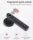 AILRINNI Smart Lock - Fingerprint 4-in-1 Keyless Entry Electronic Door Handle with Bluetooth, Biometric Fingerprint and Touch Digital Keypad for Home/Office/Bedroom/Apartment (Black)