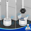 MR.SIGA Toilet Plunger with Holder, Heavy Duty Toilet Plunger and Holder Combo for Bathroom Cleaning, White