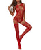 MissDaisy-Women Fishnet Bodystocking Bodysuit Babydoll Lingerie High Elasticity Sleepwear Tight Nightwear Sexy Lingerie, Style B-red, Large