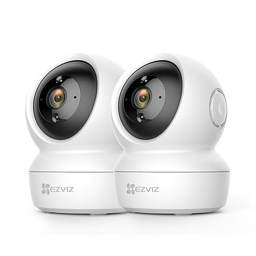 EZVIZ Security Camera, 1080P HD Indoor WiFi Camera, Pan/Tilt 360° Home Surveillance IP Camera, Baby/Pet Monitor, Smart Tracking, Motion Detection, Night Vision, 2-Way Audio, Works with Alexa, C6N 2PK