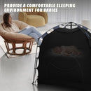 Hiaksedt Blackout Tent for Pack and Play, Baby Sleep Pod, Portable Blackout Cover, Travel Crib Canopy, 1-Click Set Up Sleep Pod Blocks 95% of Light（Black）