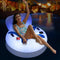 Inflatable Pool Floats Chair with Lights, Solar Water Floaties Sofa with Large Backrest | Heavy Duty Pool Lounger Lake Floats for Adults, Swimming Pool Party Toys with Cup Holder & Handles