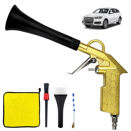 ZPSNDP Car Cleaning Gun Kit, Interior Car Detailing Tools with Nozzle and Dusting Brush, Air Blower for Car Detailing, Car Detailing Air Gun, Air Blower Gun for Car Dry Cleaning (1)