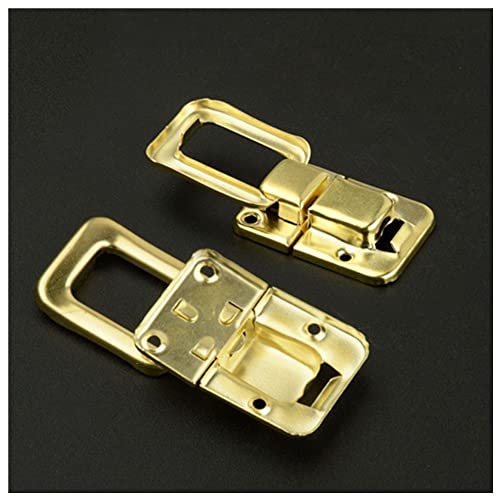 Wanfoou 10 PCS Toggle Catch Lock, Golden Zinc Alloy Hasp Lock with Screws for Suitcase Chest Trunk Latch Clasp