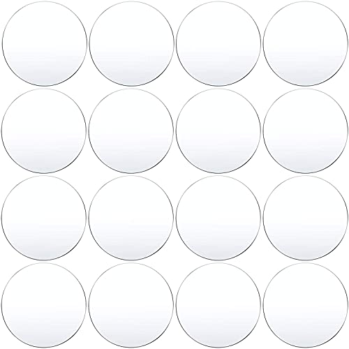 16 Pieces Acrylic Sheet 0.08 Inch Thick Circle Acrylic Blanks Plastic Disc Round Acrylic Panel Circle Acrylic Sheets Sign for Picture Frame Painting DIY Crafts (Clear,10 cm)