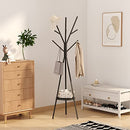 (Black) - Homebi Coat Rack Hat Stand Free Standing Display Hall Tree Metal Hat Hanger Garment Storage Holder with 9 Hooks for Clothes Hats and Scarves in Black,45cm Wx 17.180cm Dx 70.220cm H