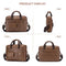 SPAHER Mens Leather Laptop Bag Briefcases for Men 14 Inch Leather Briefcase Business Work Laptop Handbag Shoulder Bag Messenger Bag with Removable Strap