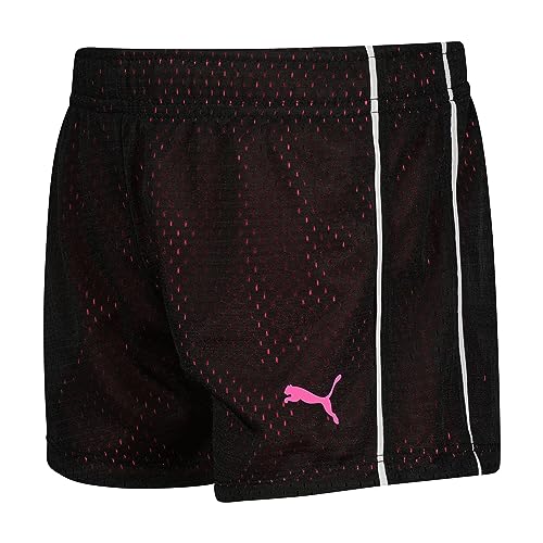 PUMA Big Girls' Active Double Mesh Short, Black, 8-10 (Medium)
