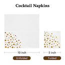 Vplus 100 Pack Cocktail Napkins Paper, 3-Ply Beverage Napkins, Disposable Gold Square Napkins, Perfect for Restaurant, Event, Bar, Wedding, Baby Shower and Birthday Party