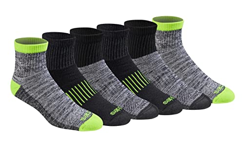 Dickies Men's Dri-tech Moisture Control Quarter Socks (6, 12, 18 Pairs), Black (6 Pairs), 6-12