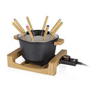 Princess 01.173025.02.001 Fondue Set Pure Black, Bamboo, 800 W, 1.5 liters, Bamboo & Black