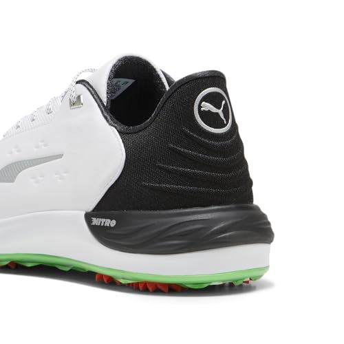 PUMA GOLF Men's Phantomcat Nitro Sneaker, Puma White-puma Black-fluro Green Pes, 15