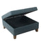 HomePop Luxury 32" Square Ottoman Storage Bench, Navy