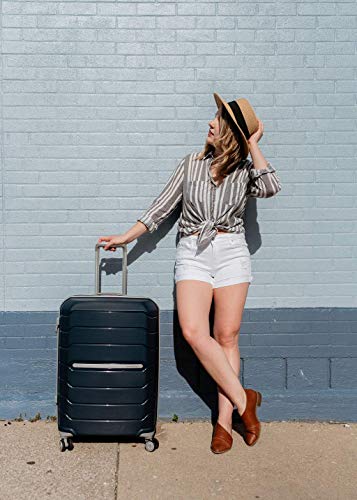 Samsonite Unisex-Adult Freeform Hardside Expandable with Double Spinner Wheels, Navy, 2-Piece Set (21/28), Freeform Hardside Expandable with Double Spinner Wheels