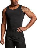 TSLA Men's Athletic Compression Sleeveless Tank Top, Cool Dry Sports Running Basketball Workout Base Layer MUN24-KBK Large