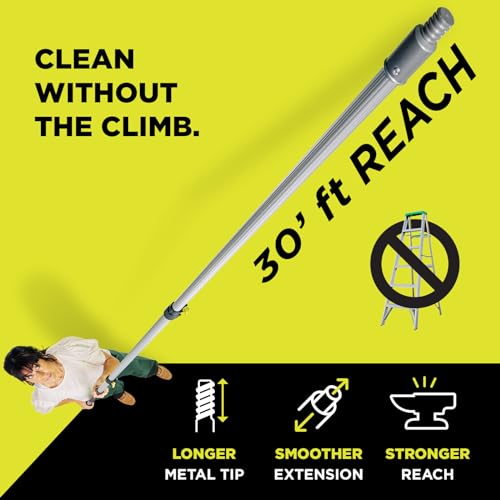 DocaPole 2m - 7m Extension Pole – 24 ft Multi-Purpose Telescopic Pole // Light Bulb Changer // Paint Roller // Duster Pole // Telescoping Pole for Window Cleaning, Gutter Cleaning, and Hanging Lights