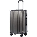 Coolife Luggage Suitcase PC+ABS with TSA Lock Spinner Carry on Hardshell Lightweight 20in 24in 28in, grey, L(28IN)