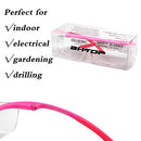 (Pink) - BHTOP Safety Glasses Protective Eye Wear L010 Clear Lens Anti-Fog Goggles Over-Spec Glasses in Pink