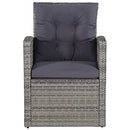 vidaXL Six-Piece Outdoor Lounge Set in Grey - Poly Rattan with Cushions - Includes Sofa, Armchairs, Table, Footstools, and Pillows for Patio, Garden, or Deck