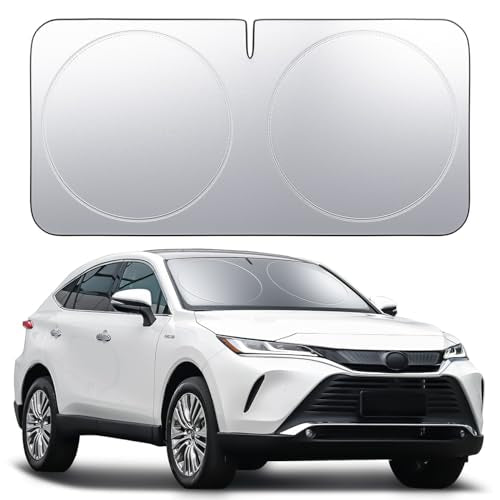 Lamicall Car Windshield Sun Shade - [4 Layers Nano Coating][240T Polyester] Foldable Front Window Sunshade, UV Block, Auto Interior Protection, 57"x29" Windshield Cover for Compact Sedan, SUV
