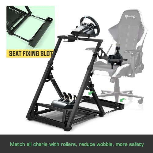 AUSWAY Upgraded Foldable Gaming Steering Accessories Racing Simulator Wheel Stand Logitech Thrustmaster Flight Sim Cockpit