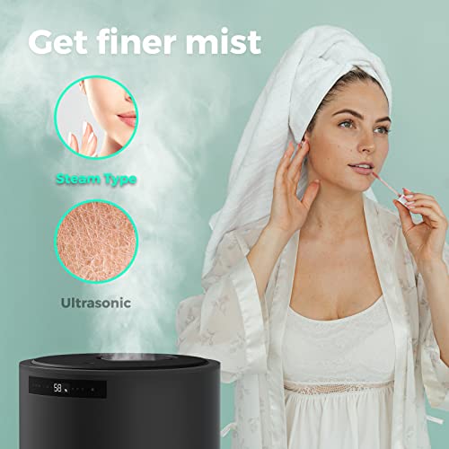 Humidifiers for Large Room, Y&O 10L Steam Whole House Humidifier with Auto Shut Off, Filterless Design, 3 Level Mist Maximum 1200ml/H Output, Covering up to 100m²