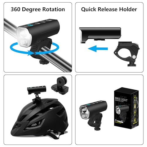 Bike Light Bicycle Lights Front - USB Type C Rechargeable Headlight Bicycle Lights Front Lights Night Riding Bicycle Headlight Led