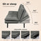 LEVEDE 3 Seater Sofa Bed Convertible, Fabric Futon Loveseat Sofa Couch,Modern Recliner Sofa Lounge with 3 Adjustable Backrest Positions, Spare Sleeper Bed for Guest, Load Up to 250kg (180cm, Grey)