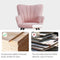 Yaheetech Accent Chair, Modern and Elegant Armchair, Linen Fabric Vanity Chair, Living Room Chair with Metal Legs and High Back for Living Room Bedroom Office Waiting Room, Pink