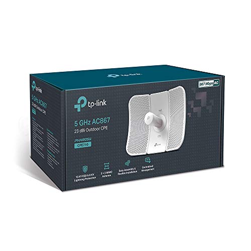 TP-Link CPE710, 5GHz 867Mbps 23dBi Outdoor CPE Antenna, Long-Distance Transmission, IP65 Weatherproof Enclosure, Easy Centralized Management (UK Version)