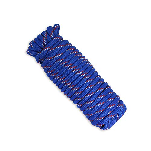 MaxxHaul 50227 3/8" x 50 Ft Diamond Braided Rope Extra Strength-Sunlight and Weather Resistant, Multicolor