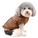 Zunea Dog Winter Coat for Small Dogs Shearing Fleece Dog Jacket Coat Warm Puppy Clothes Soft Fleece Lined Pet Vest Apparel with D-Ring Windproof Cold Weather Clothing for Chihuahua Yorkie Brown S