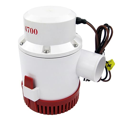 WAVEFLO 4700GPH Boat Bilge Pump 12V Marine Submersible Electric Water Pump Non-Automatic Output Hose 2"