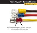 TITAN 11477 Ratcheting Wire Terminal Crimper Tool for Insulated Terminals, Fixed Jaw Crimper
