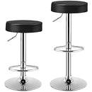 Giantex 2 Pack Bar Stools, Pub Swivel Barstool Height Adjustable, Armless Counter Height Bar Chairs w/PU leather, 360° Rotation, Modern Sleek Style Kitchen Counter Stools, Dining Chairs (2, Black)