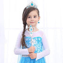 AUTOWT Princess Dress Up Accessories Set, 6 Pieces Frozen Costume for Girls Elsa Princess Cosplay with Blue Crown Tiara Necklace Ring Earring Magic Wand Gloves for Kids