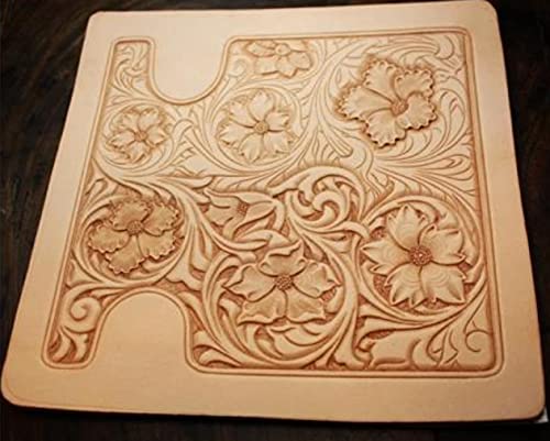 100% Veg Tan Full Grain Leather Cowhide Pre-Cut Pieces 8-9 oz. (3.5mm) - Tooling Leather Hide - Vegetable Tanned Leather for Tooling, Carving, Molding, Dyeing (White-Veg Tanned, 12"x6")