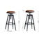 Levede 2X Bar Stool Kitchen Wooden Leather Barstools Industrial Swivel Chairs