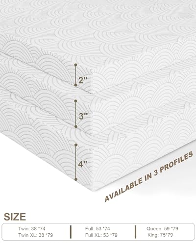 Zenzy 2" Twin Memory Foam Mattress Topper, [Removable] [Washable] Cover and [Adjustable] Straps, CertiPUR-US Certified Twin Mattress Topper, Soft and Breathable for Pain Relief- Dark Gray