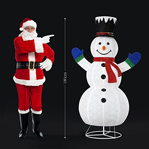 180CM 3D Christmas Snowman Light LED Lights Xmas Decor Indoor Outdoor Holiday New Year Party with 200 LED Bulbs