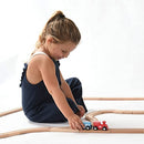 Play22 Wooden Train Tracks - 52 PCS Wooden Train Set + 2 Bonus Toy Trains - Train Sets for Kids - Car Train Toys is Compatible with Thomas Wooden Railway Systems and All Major Brands - Original - by