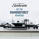 Sunbeam Banquet Electric Frying Pan and Skillet Set, DiamondForce Non-Stick Pan Coating, Even Heat Cooking, Easy Wipe-Clean Up, Black