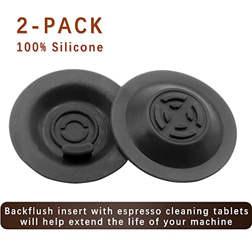 2Pack Backflush Cleaning Disc Blind Insert Parts Compatible with Selected Breville Espresso Machines BES870XL/11.2, 54mm Food-Grade Silicone