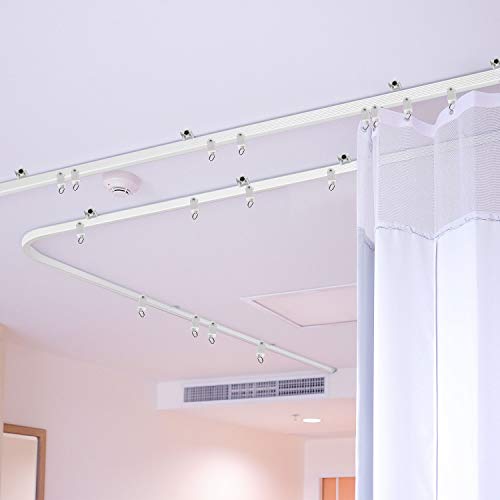 Curved Ceiling Curtain Track Bendable Mount for Curtain Rail Bunk Bed Bay Window Room Divider Flexible Straight (2 m/ 6.5 Feet)