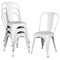 Yaheetech Metal Dining Chairs Indoor/Outdoor Coffee Kitchen Chairs Stackable Chic Dining Bistro Cafe Side Chairs Set of 4, Distressed White